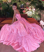 Line Pink Classy Evening Classy Prom Dress, Sweet Birthday Party Dress