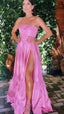 Line Pink Classy Evening Classy Prom Dress, Sweet Birthday Party Dress