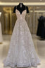 Princess A-line Sweetheart Sleeveless Sweep Train Metallic Yarn Evening Prom Dress