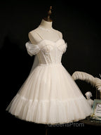 Princess Ivory Hoco Dress Short Homecoming Dress