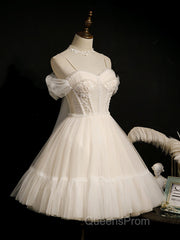 Princess Ivory Hoco Dress Short Homecoming Dress