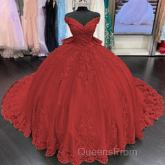 Princess Lace Off Shoulder Gold Quinceanera Dress Applique With Bow