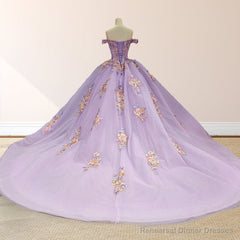 Princess Off the Shoulder Appliques Court Train Quinceanera Dresses