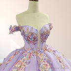 Princess Off the Shoulder Appliques Court Train Quinceanera Dresses