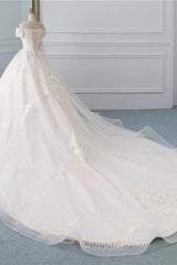 Princess Off The Shoulder Tulle Wedding Dress With Lace Appliques Elegant Beautiful