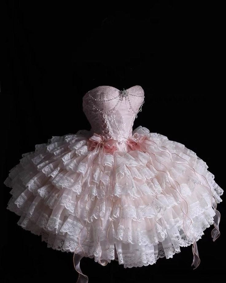 Princess Pink Ball Gown Sweetheart Lace Short Homecoming Dress 16Th Birthday Outfits Secondary image