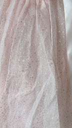 Princess Pink Strapless Bow Sequined Tulle Ball Gown Prom Dress Sweet 16 Dress