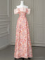 Princess Pink Tulle Sequins Strapless Prom Dress