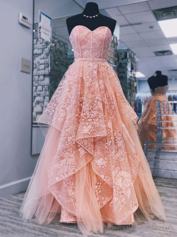 Princess Sweet 16 Dress Sweetheart Neck Tulle Long Prom Dress Main image