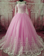 Princess Wedding Dress Lace Long Sleeves