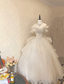 Princess White Off-The-Shoulder Tulle Floor-Length Ball Gown Prom Dress