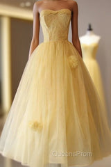 Princess Yellow Evening Gown Homecoming Dress