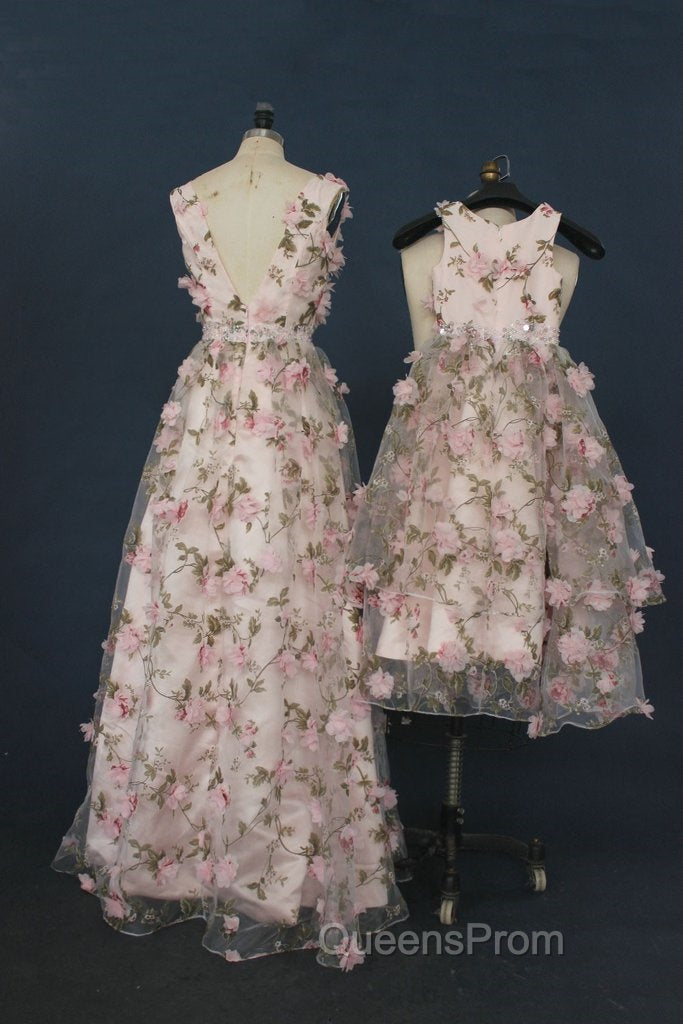 Printing Flower Long Unique Pink Evening Prom Dress Secondary image