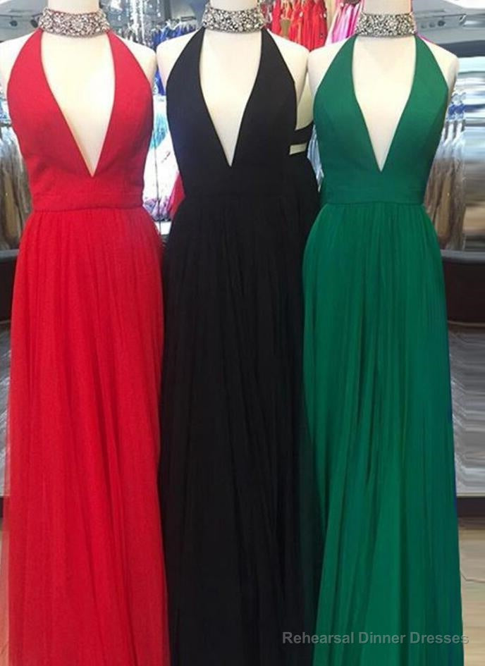 Newly A-Line/Princess V Neck Red Tulle 2025 Prom Dresses Main image
