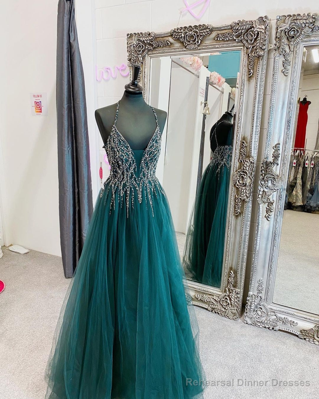 V-neck Beaded Prom Dress, Long Prom Dresses ,formal Prom Dress Main image