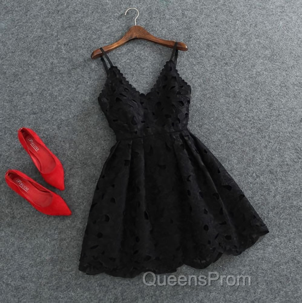 Cute White Lace Short Lace Spaghetti Straps Evening Prom Dress Secondary image