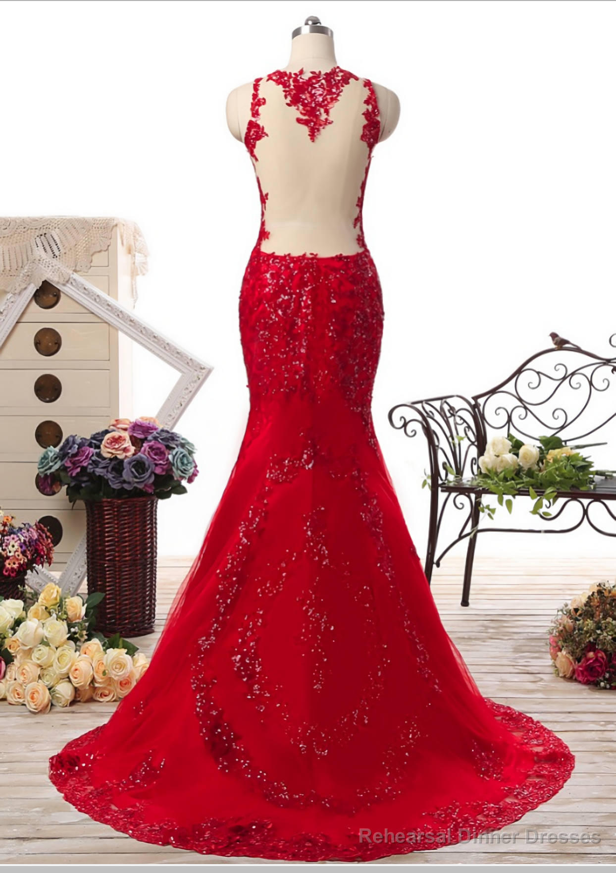 100%Real Photo Long Sweetheart Tulle Mermaid vestido de festa Sequined Appliques Floor Length Evening Dresses Secondary image