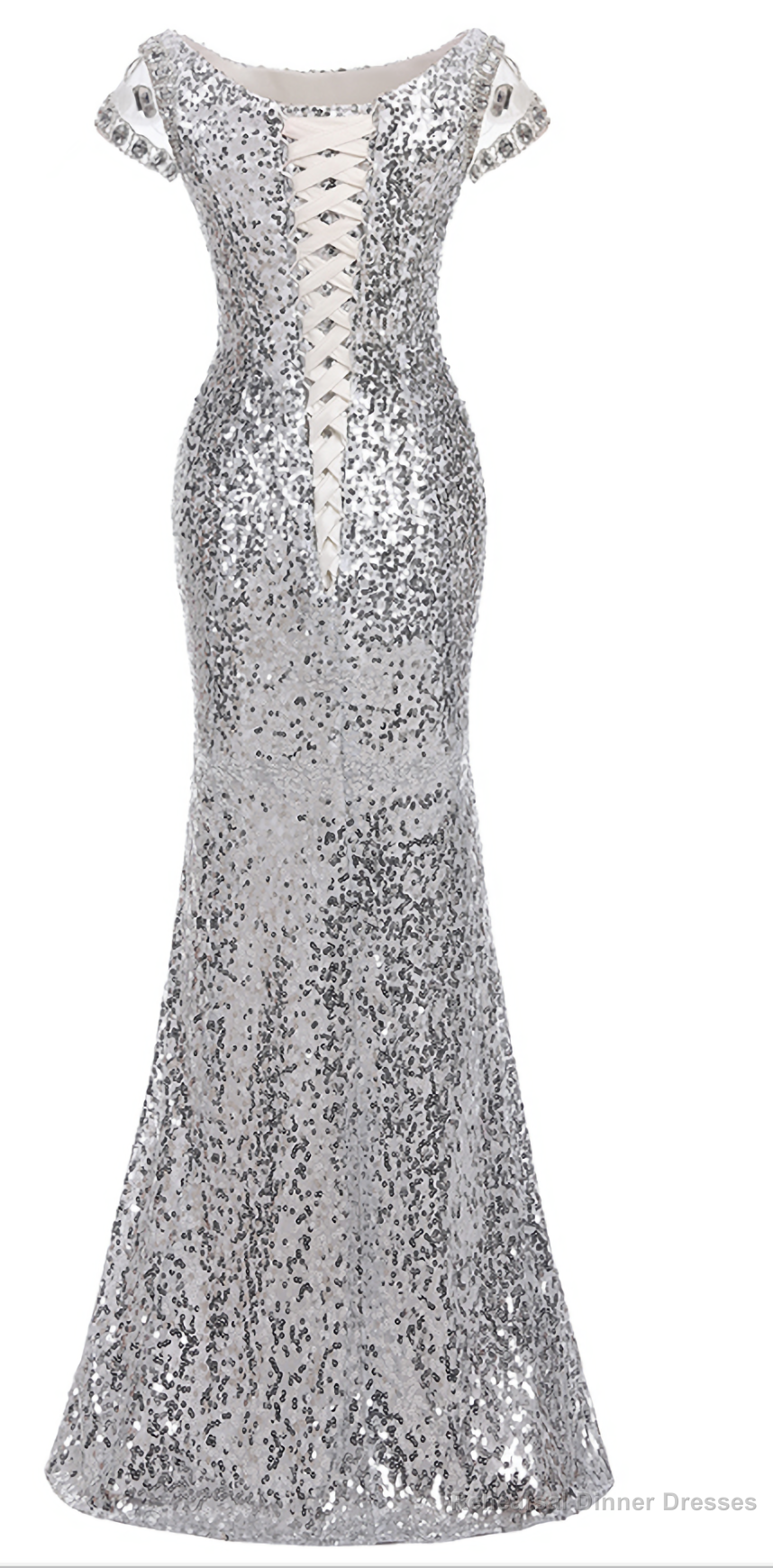 The long mermaids with a silver Evening Dresses Secondary image