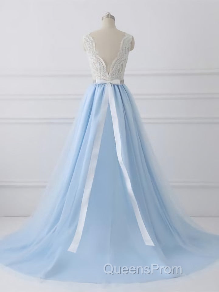 Sky Blue Long Elegant For Teens Beauttiful Evening Prom Dress Secondary image