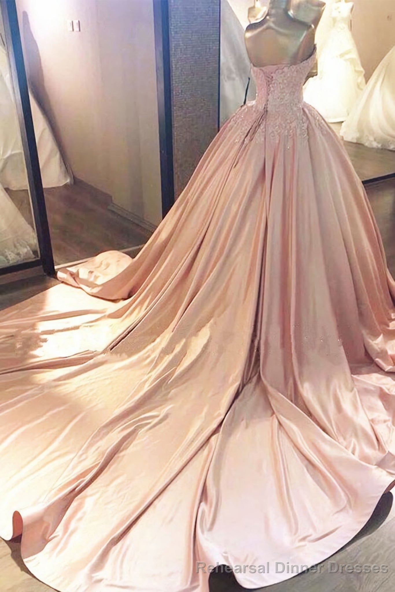 Pink Sweetheart Long Sweet 16 Prom Dresses Secondary image