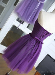 Lovely Dark Purple Tulle 2025 Short Homecoming Dresses