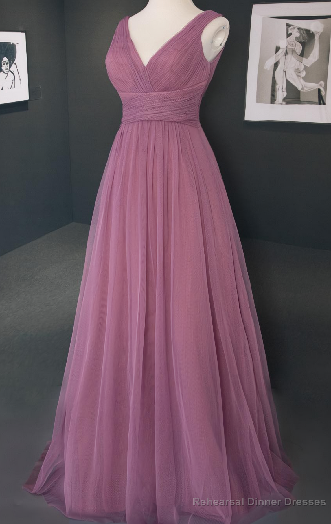 tulle V-Neck Bridesmaid Dresses Main image
