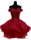 Cute Organza Short with Lace Applique Party Dresses