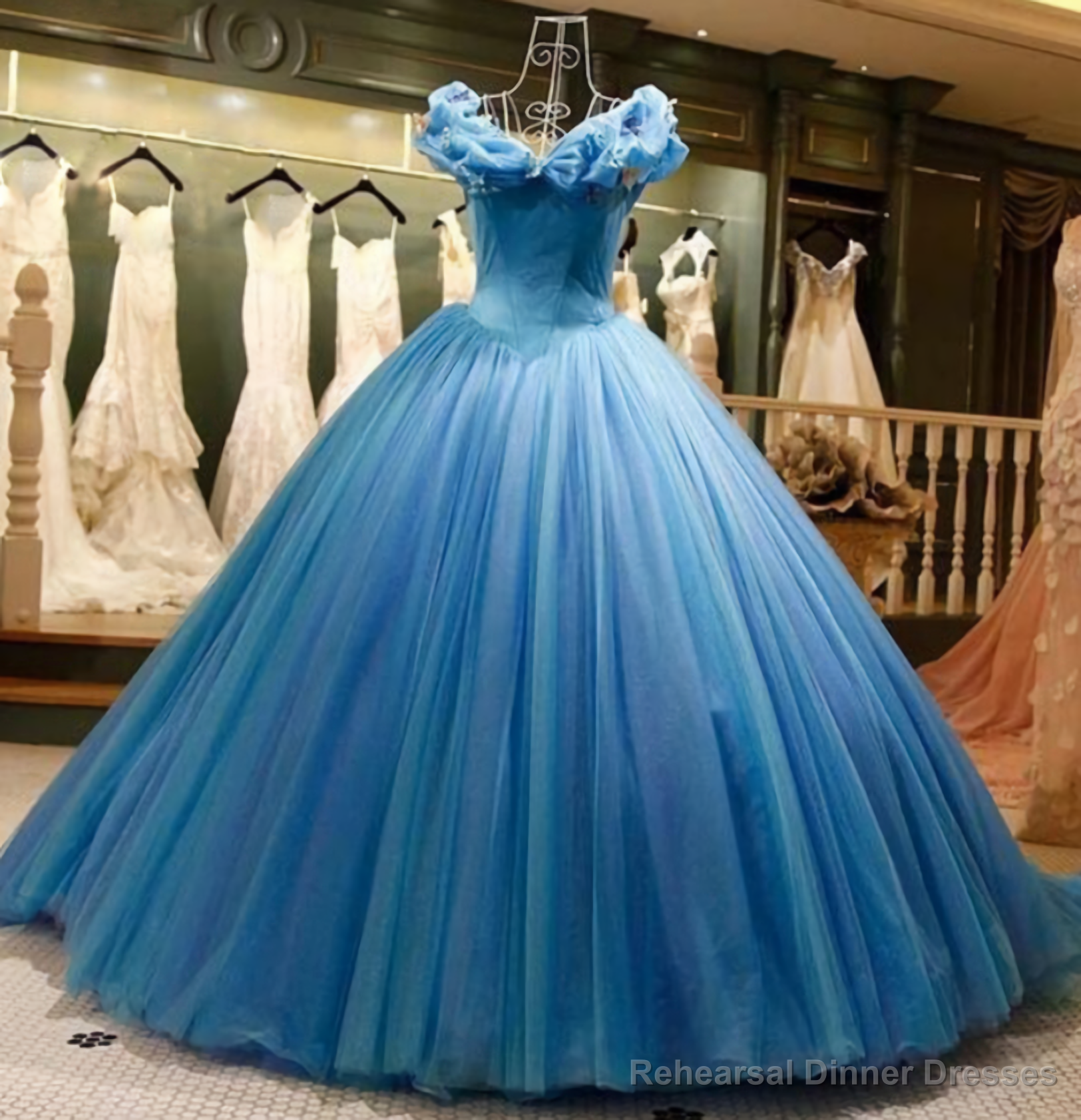 Off The Shoulder Tulle Sweep Train Ball Gown Main image