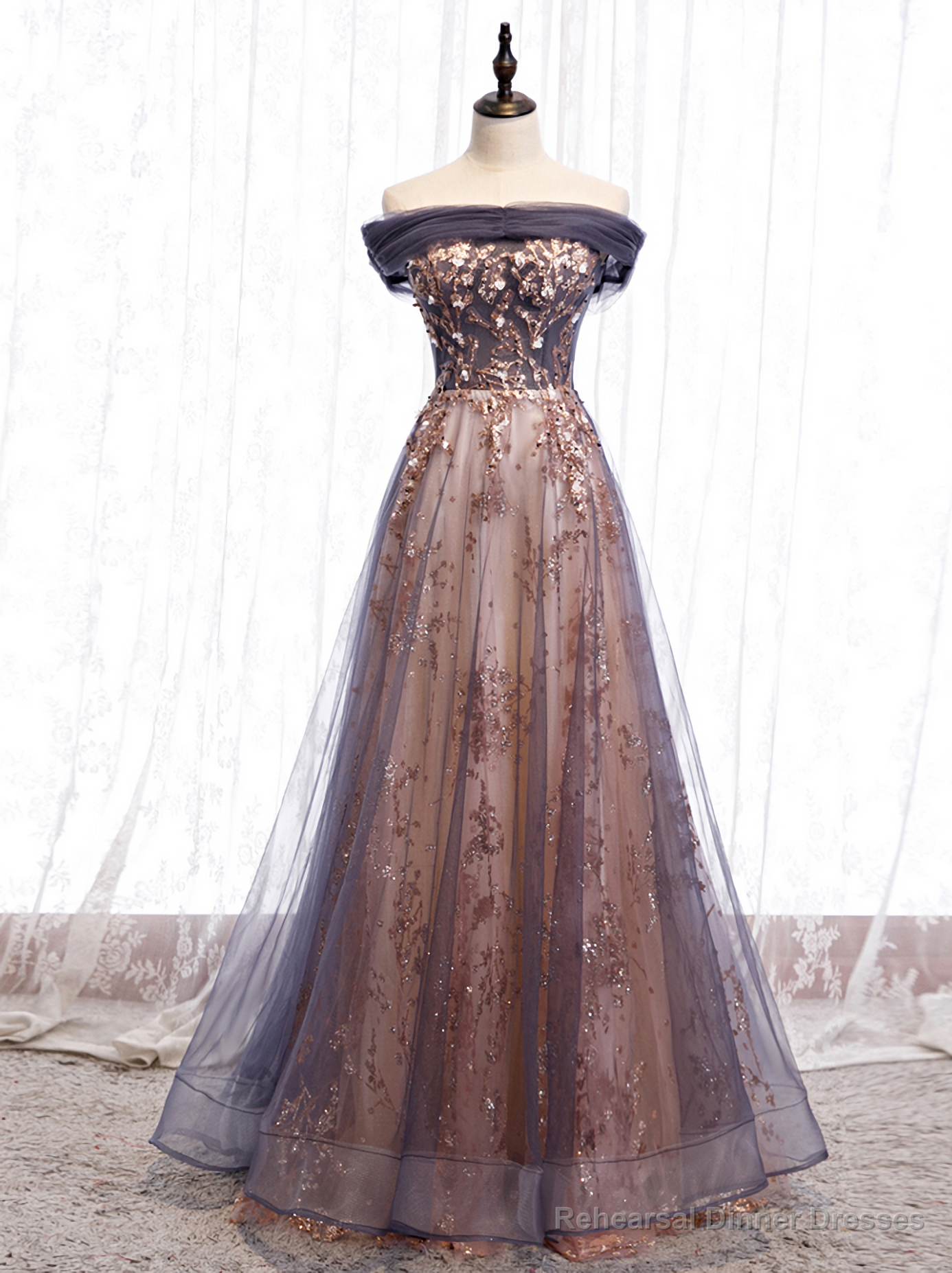 Beautiful Tulle Long A-line 2025 Party Dresses Main image
