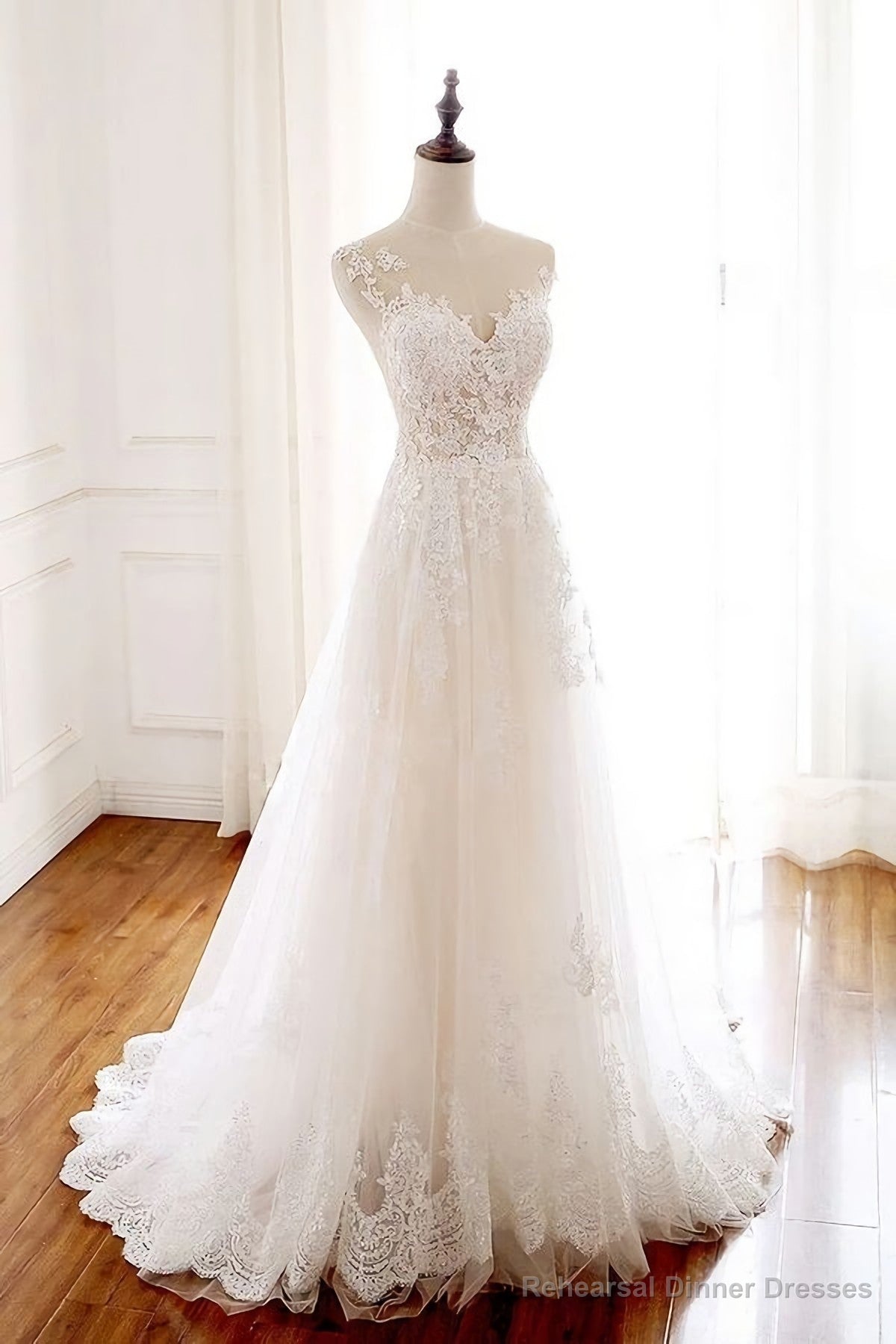 tulle lace long tulle Evening Dresses Main image