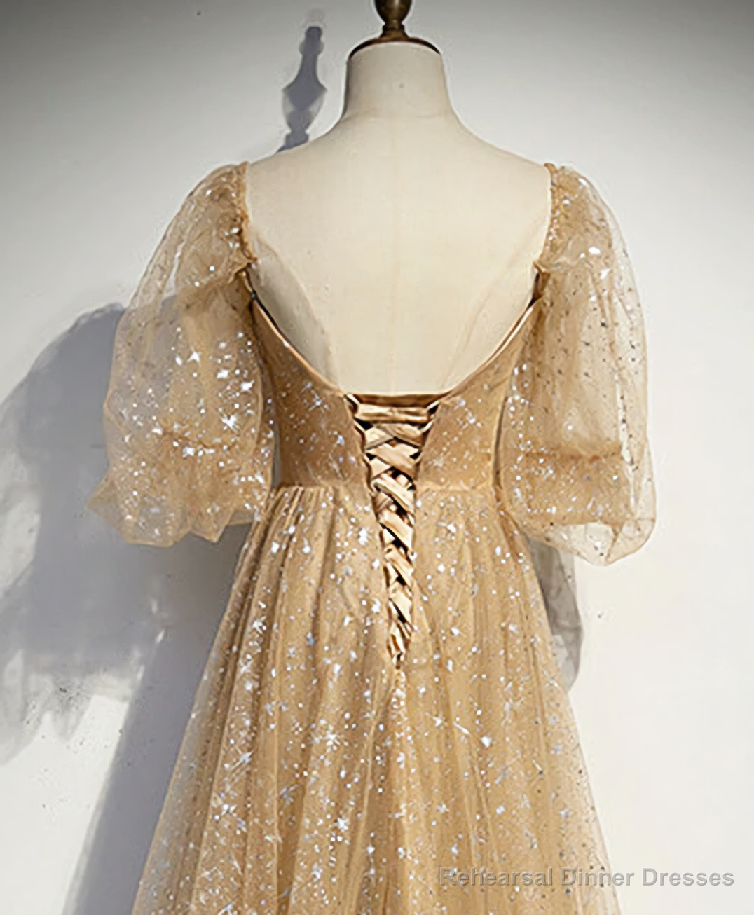 Tulle Embroidery Puff Sleeve Prom Dresses Secondary image