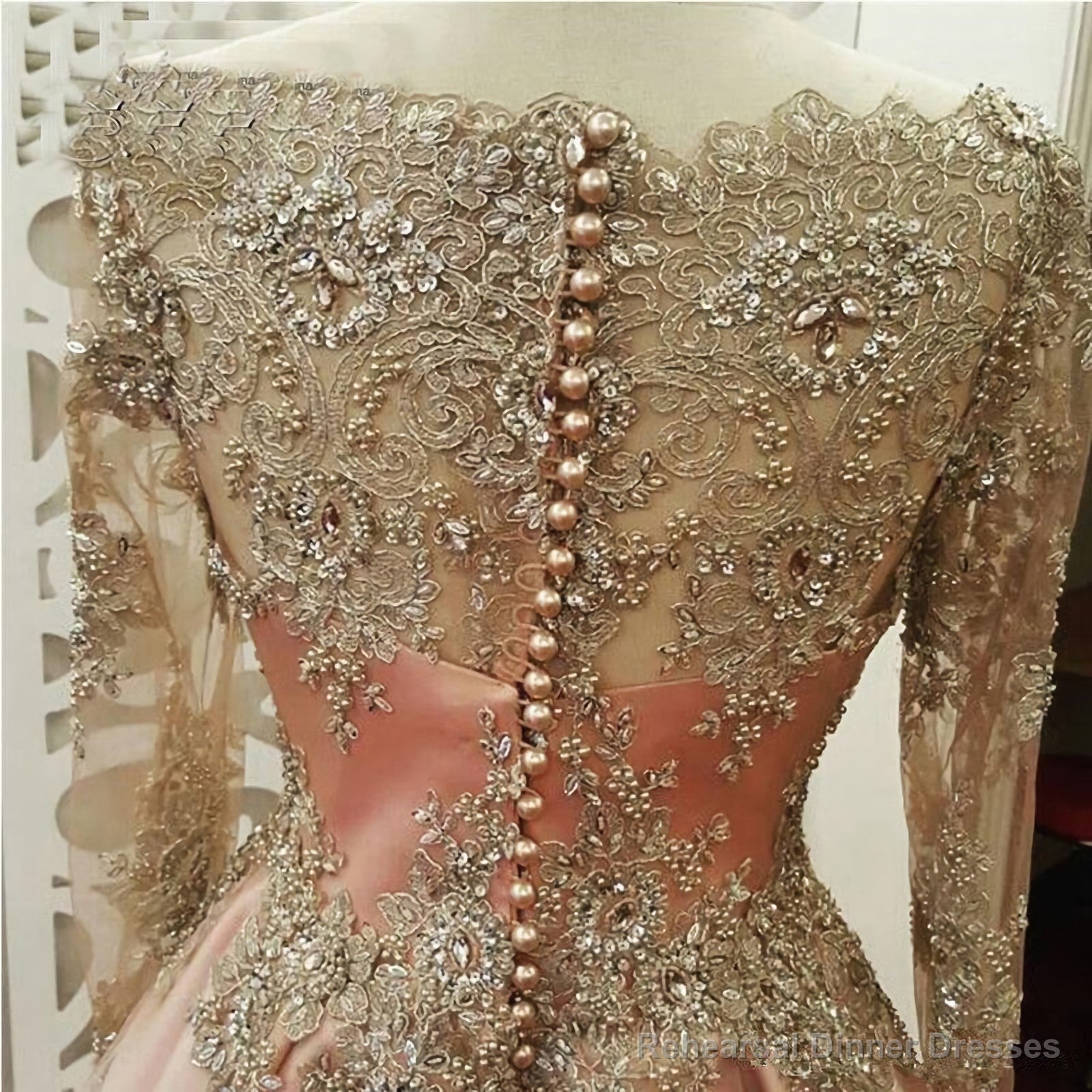 Modest Blush Pink Prom Dresses, African Long Sleeve Lace Appliques Beads Arabia Evening Party Gowns Vestidos De Fiesta Custom Made Secondary image