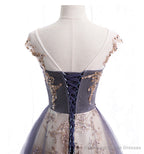 Cute Tulle Sequins Long Prom Dress, Evening Dress