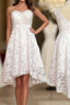 Pretty Lace High Low Short Beautiful Short For Teens Cheap Evening Prom Dress