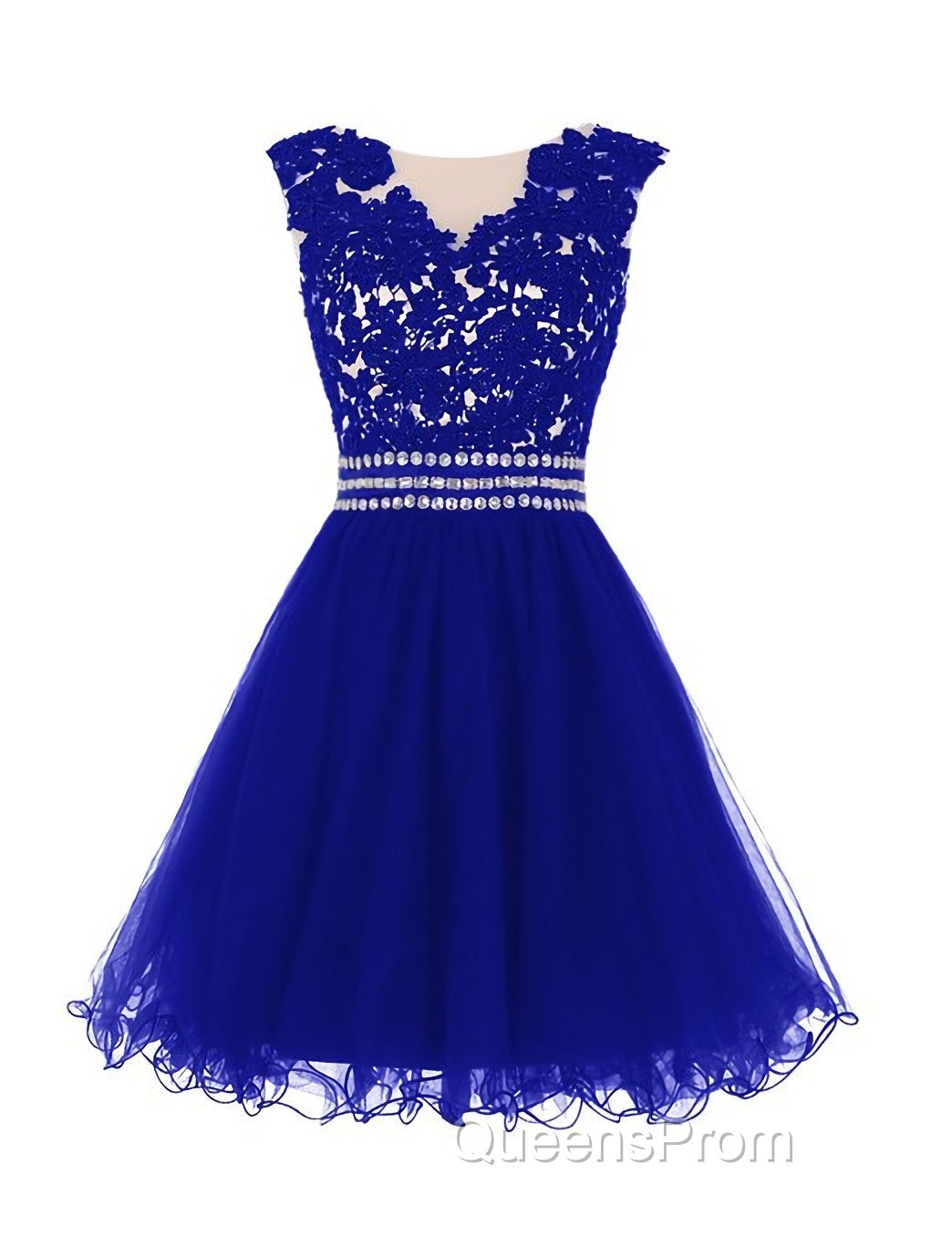 Navy Blue Lace Short With Waist Beadings Royal Blue Custom Made Mini Length Women Skirt Evening Prom Dress