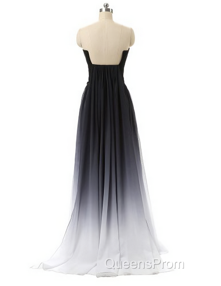 Hot Sales Navy Blue Ombre Gradient Chiffon Long Black Belt Ombre Black Gradient Custom Made Cheap Women Evening Prom Dress Secondary image