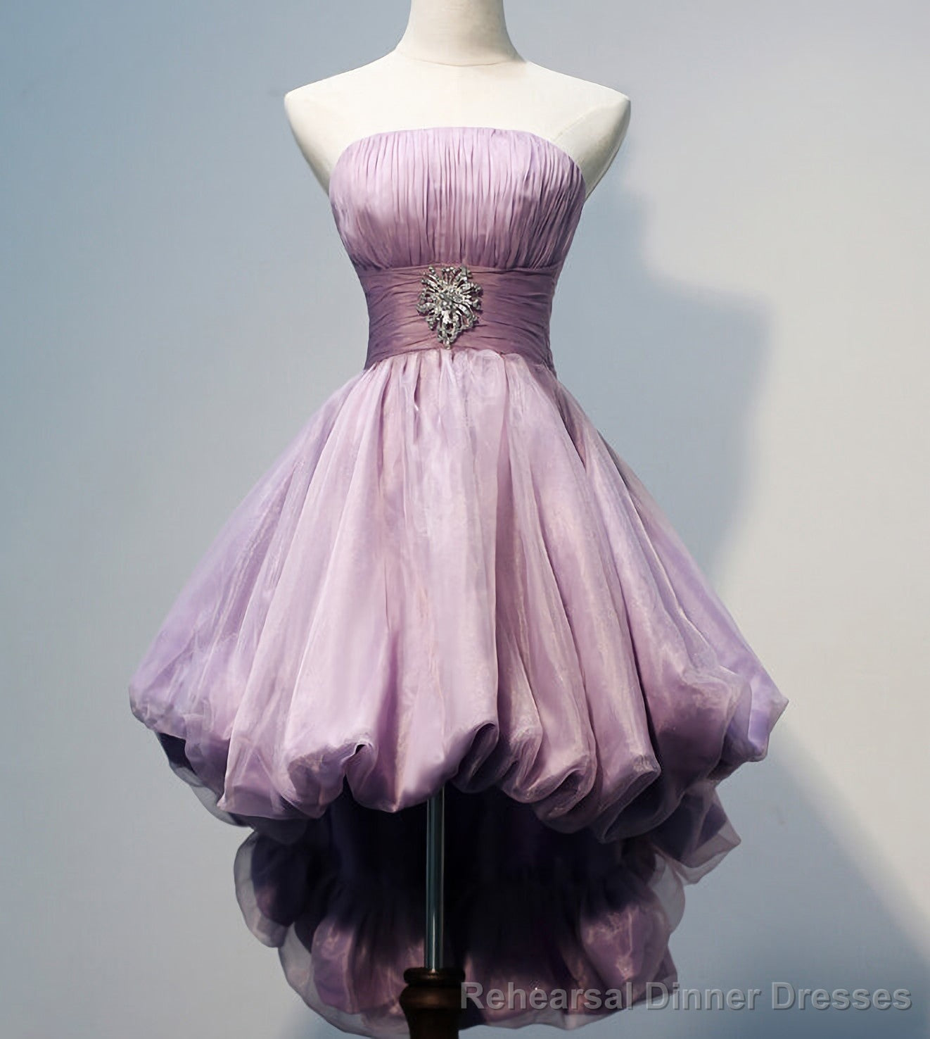 Gorgeous Strapless High Low Beaded Handmade For Teens Homecoming Dresses Main image