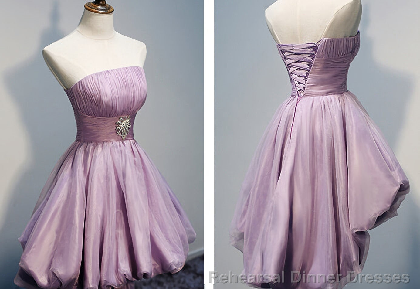 Gorgeous Strapless High Low Beaded Handmade For Teens Homecoming Dresses