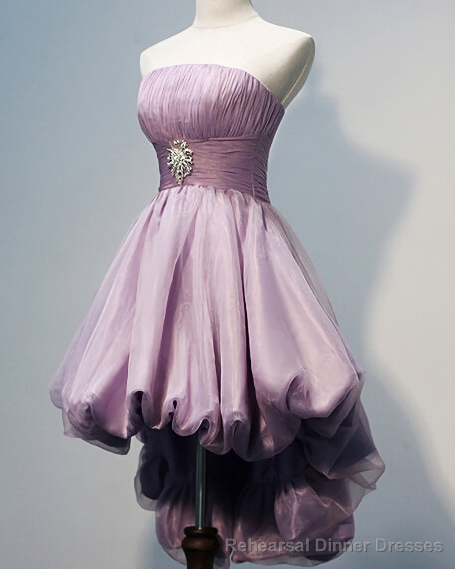 Gorgeous Strapless High Low Beaded Handmade For Teens Homecoming Dresses