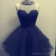 High-Neck Tulle Black junior custom cute lovely popular 2025 Homecoming Dresses