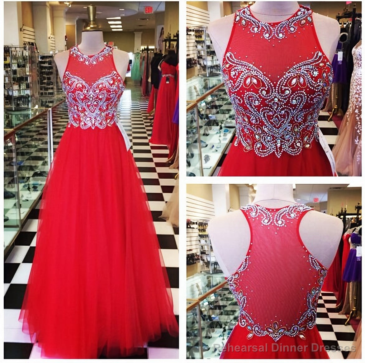 Red Red Elegant Modest Simple 2025 Evening Dresses Secondary image