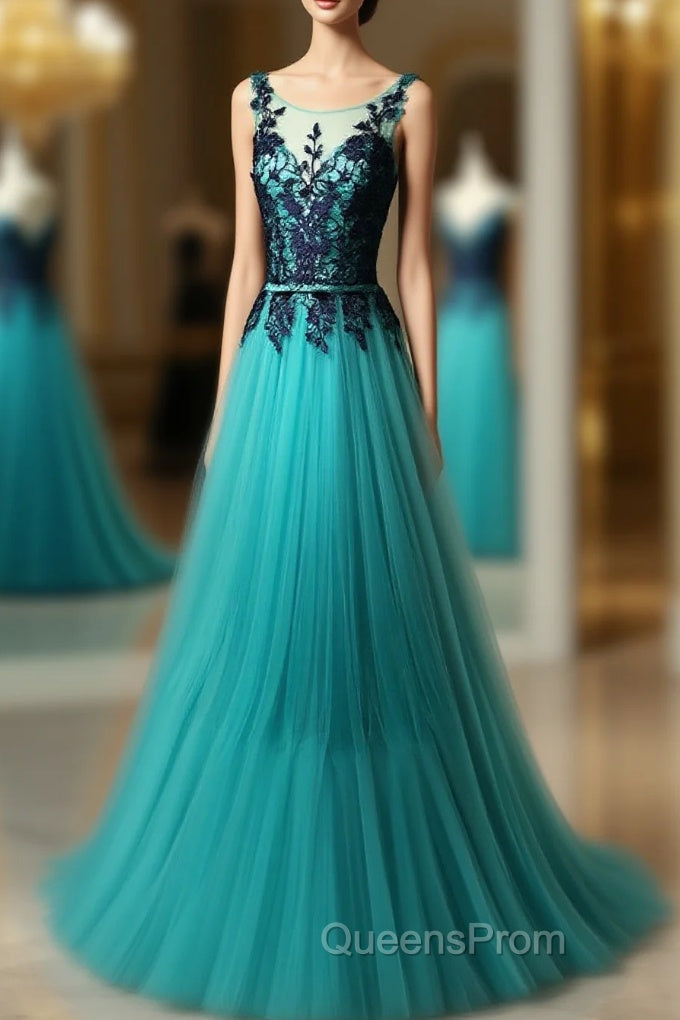 Top Selling Long Open Back Navy Blue Lace Long Women Modest Elegant Evening Prom Dress Main image