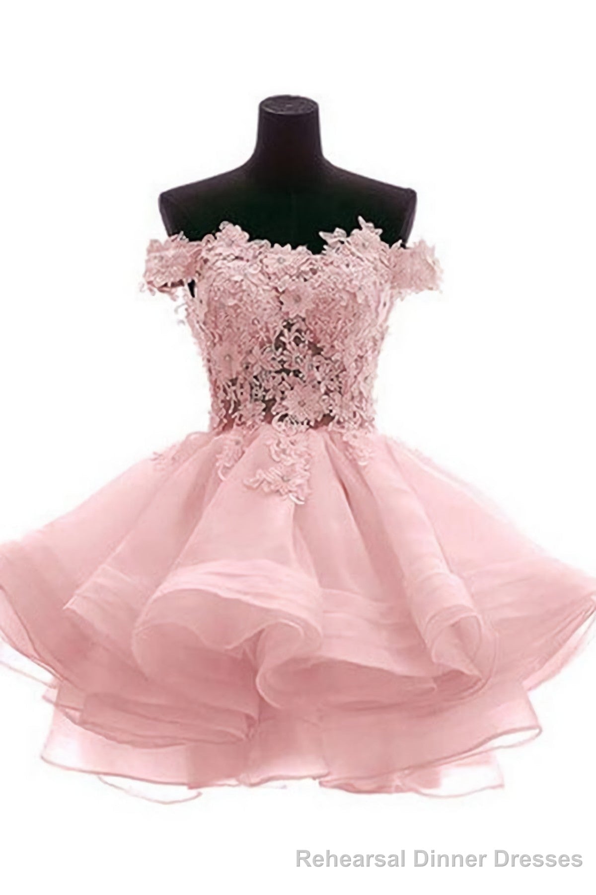 Cute Off Shoulder Pink Elegant 2025 Homecoming Dresses Main image