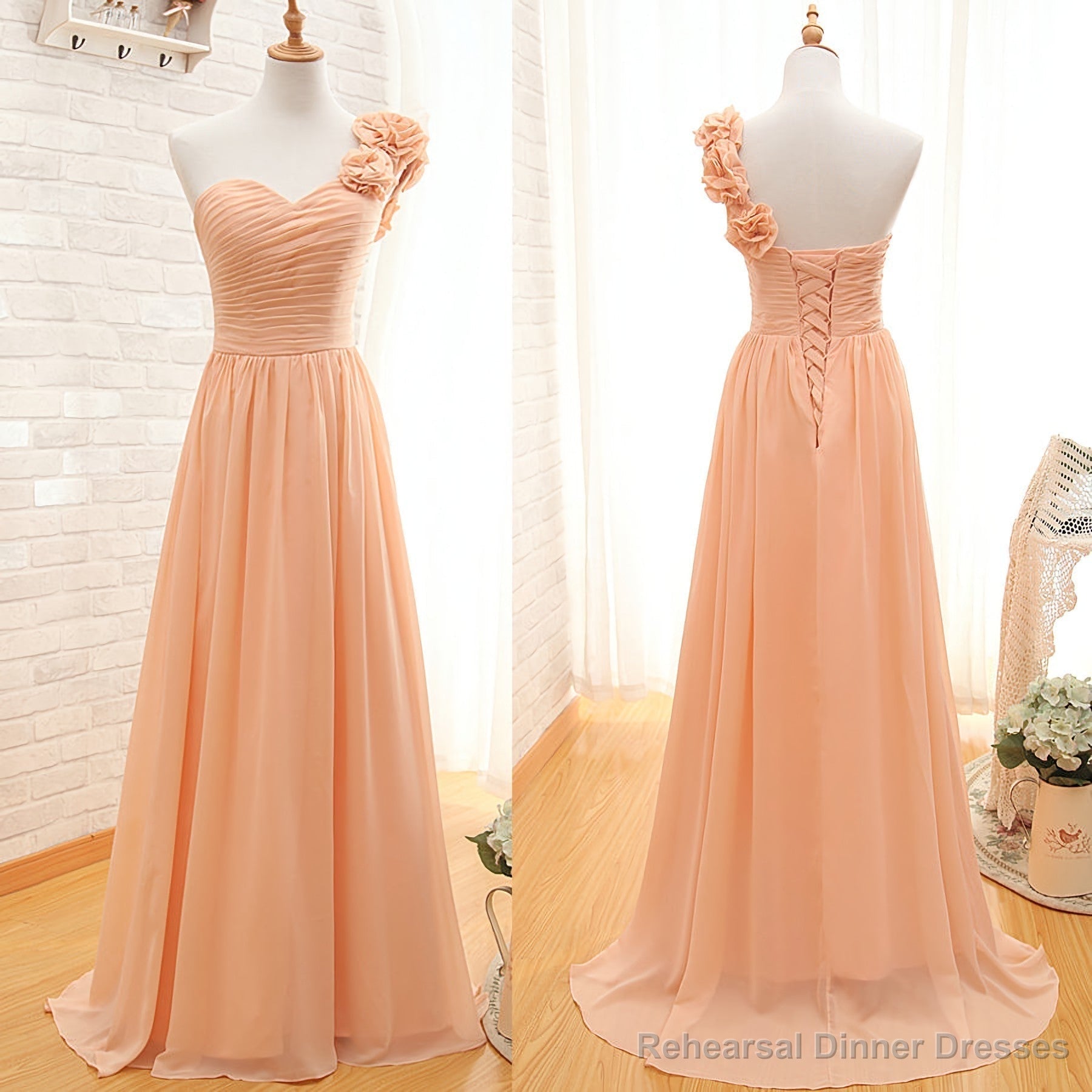 One Shoulder Pretty Chiffon Simple Fall 2025 Beautiful Evening Dresses Secondary image
