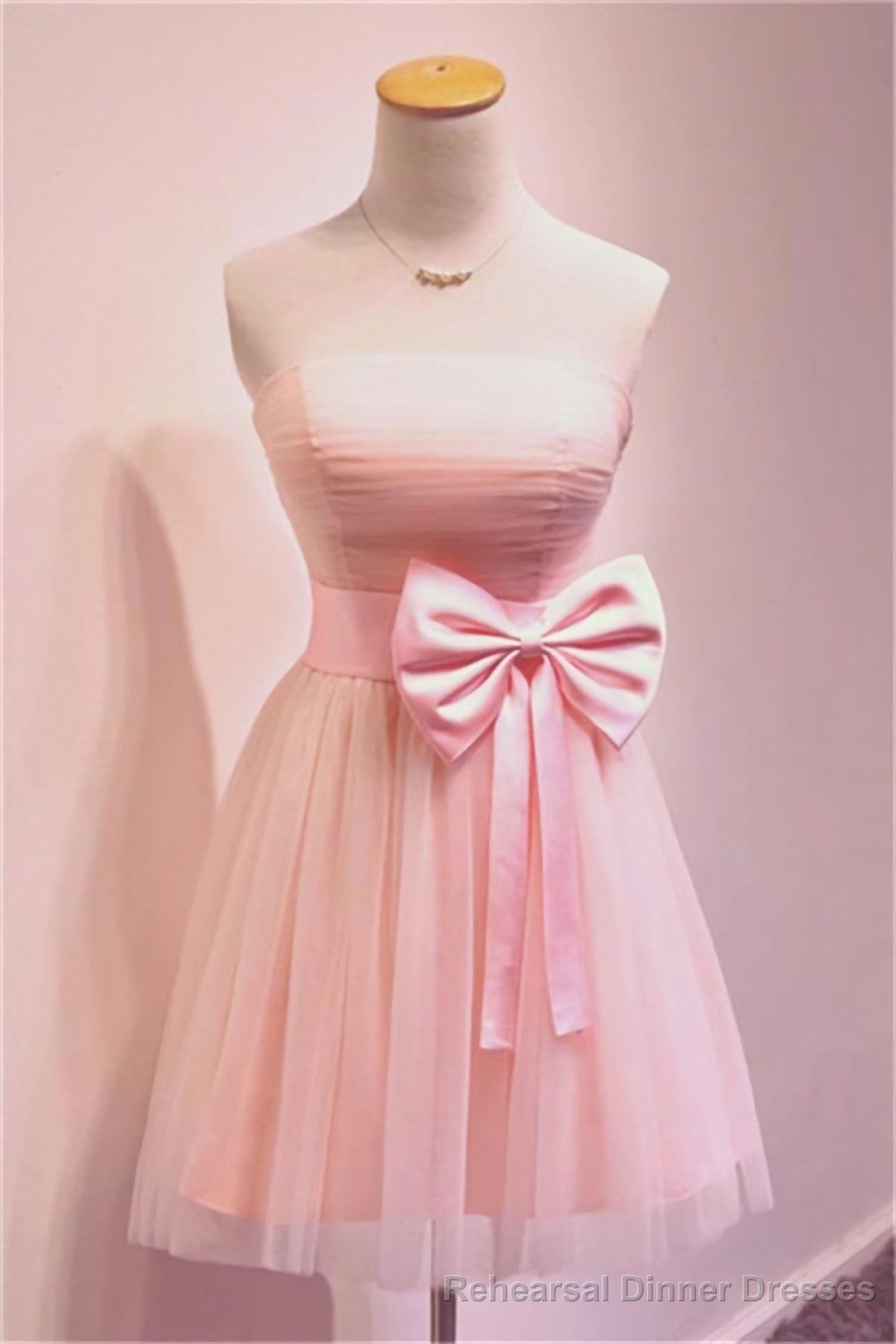 Strapless A Line 2023 Simple Short Prom Dresses Main image