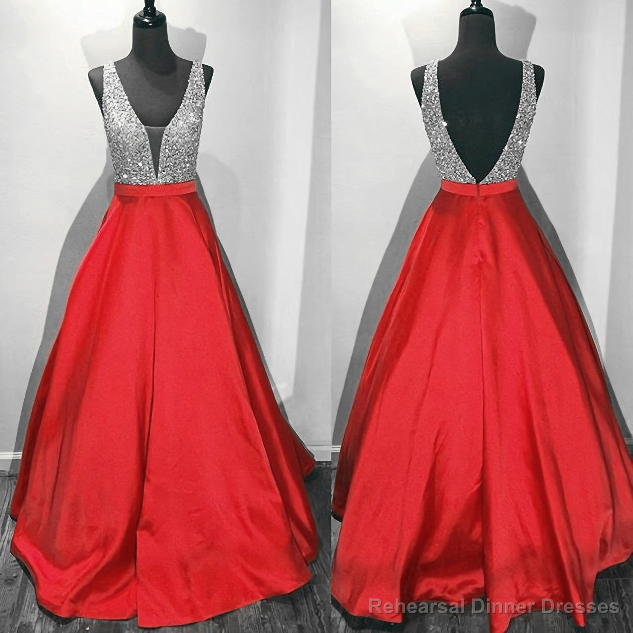 New Arrival Prom Dress, Modest Prom Dress, Long Satin V Neck Royal Blue Prom Dresses, Ball Gowns 2025 Main image
