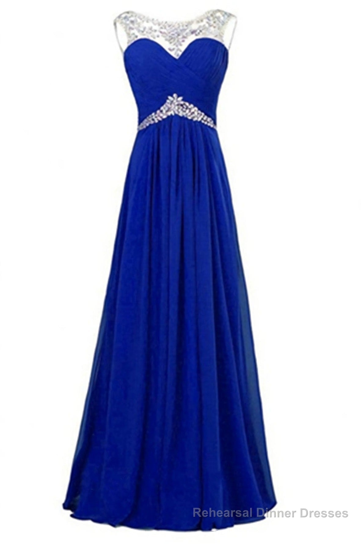 Chiffon Roayl Blue Beading High Low Handmade Simple Cheap For Teens Prom Dresses Main image