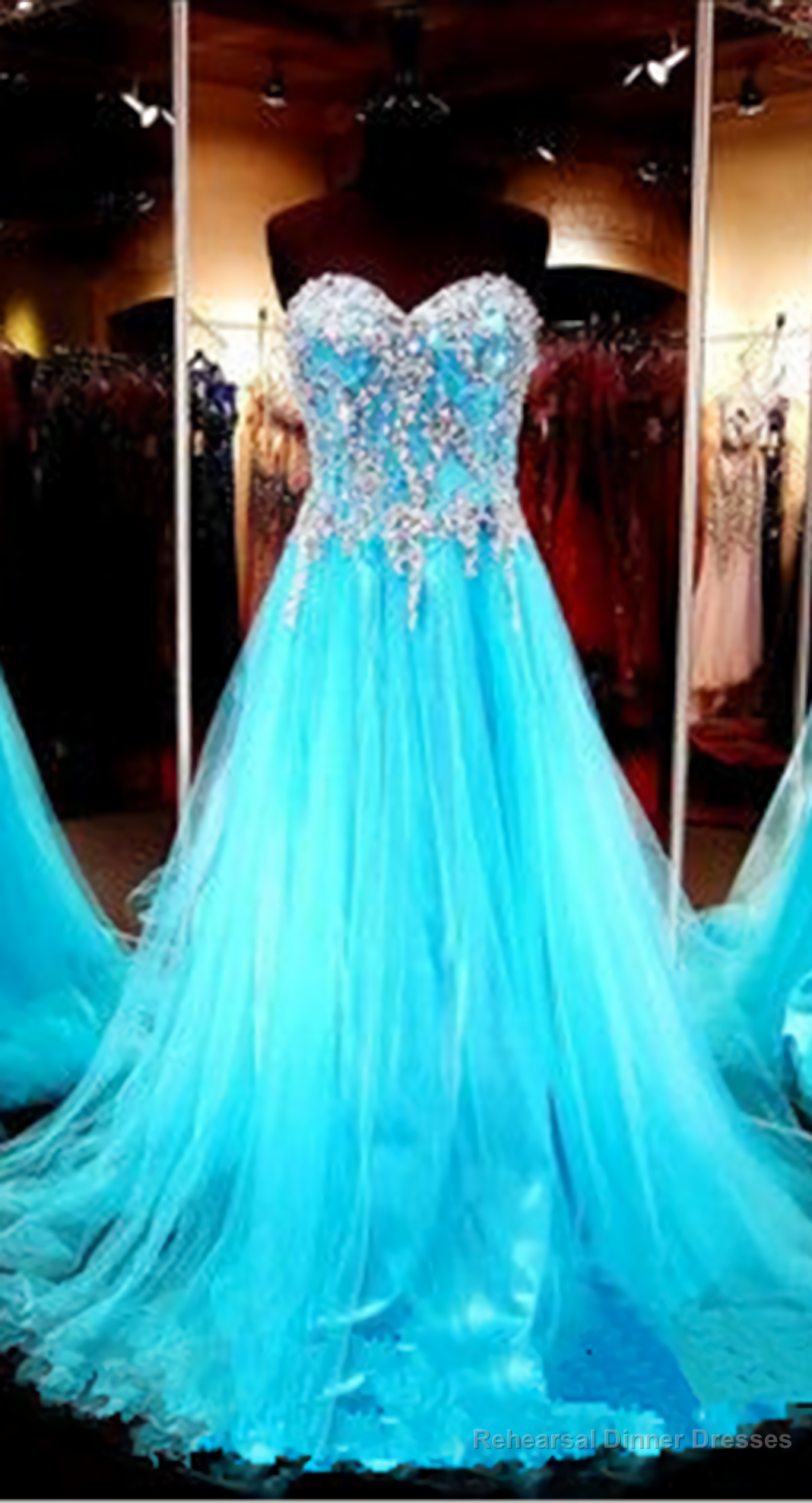 Sweetheart Beaded Illusion Fashion New Style Evening Dresses Secondary image