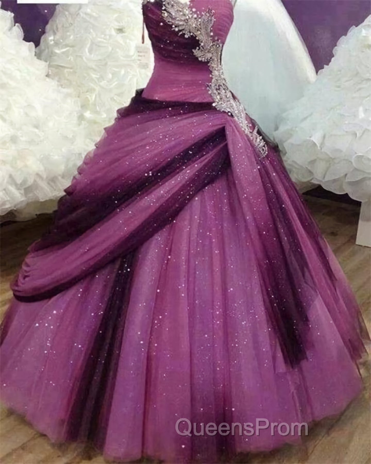 Beautiful Strapless Gorgeous Sequin Shiny Sparkly For Teens Evening Prom Dress Secondary image