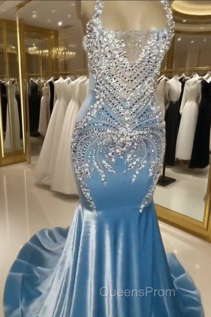 Evening Prom Dress Light Sky Blue Appliques Formal Evening Party Gowns Main image